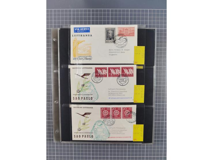 1952/1971, umfangreiche Sammlung von ca. 1.380 Luftpostbelegen mit Erst- und Sonderflügen, u.a. SAS, Sabena, BOAC, Interflug 