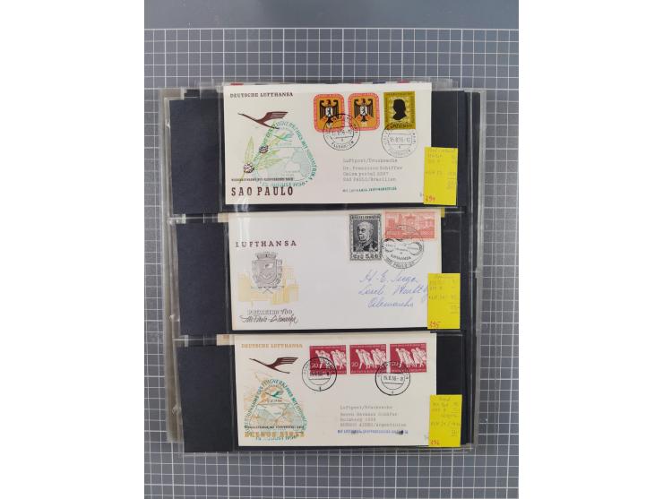 1952/1971, umfangreiche Sammlung von ca. 1.380 Luftpostbelegen mit Erst- und Sonderflügen, u.a. SAS, Sabena, BOAC, Interflug 