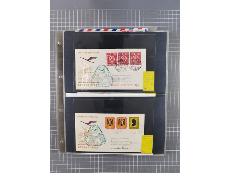 1952/1971, umfangreiche Sammlung von ca. 1.380 Luftpostbelegen mit Erst- und Sonderflügen, u.a. SAS, Sabena, BOAC, Interflug 