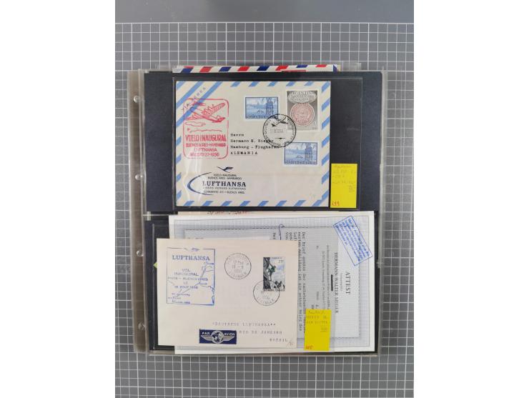 1952/1971, umfangreiche Sammlung von ca. 1.380 Luftpostbelegen mit Erst- und Sonderflügen, u.a. SAS, Sabena, BOAC, Interflug 