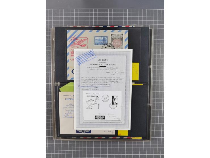 1952/1971, umfangreiche Sammlung von ca. 1.380 Luftpostbelegen mit Erst- und Sonderflügen, u.a. SAS, Sabena, BOAC, Interflug 