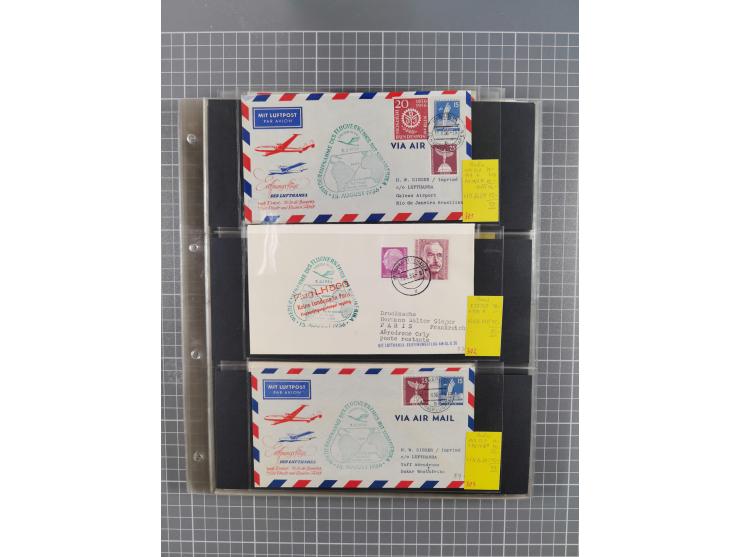 1952/1971, umfangreiche Sammlung von ca. 1.380 Luftpostbelegen mit Erst- und Sonderflügen, u.a. SAS, Sabena, BOAC, Interflug 