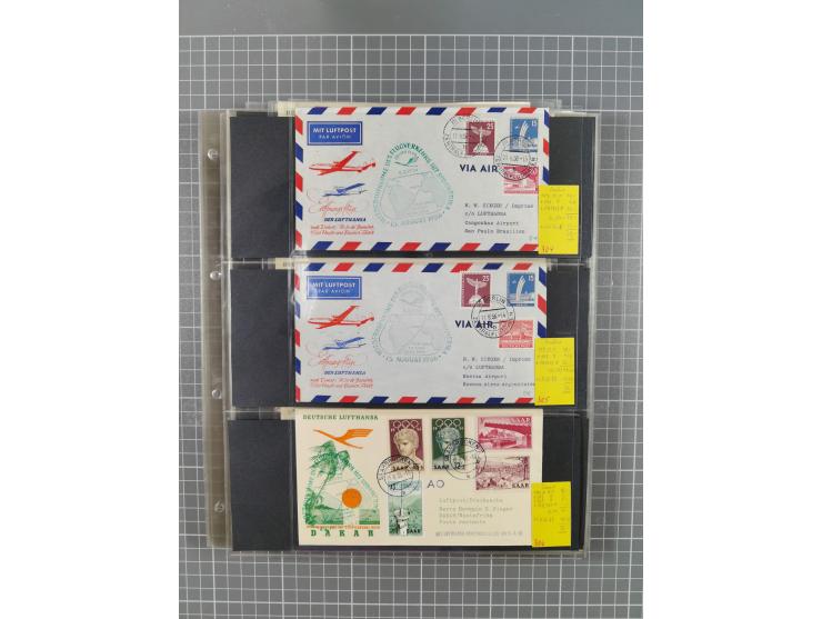 1952/1971, umfangreiche Sammlung von ca. 1.380 Luftpostbelegen mit Erst- und Sonderflügen, u.a. SAS, Sabena, BOAC, Interflug 