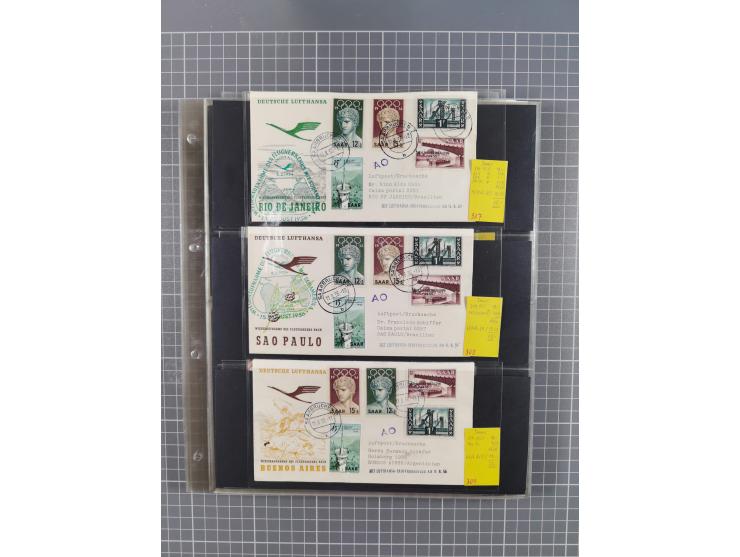 1952/1971, umfangreiche Sammlung von ca. 1.380 Luftpostbelegen mit Erst- und Sonderflügen, u.a. SAS, Sabena, BOAC, Interflug 