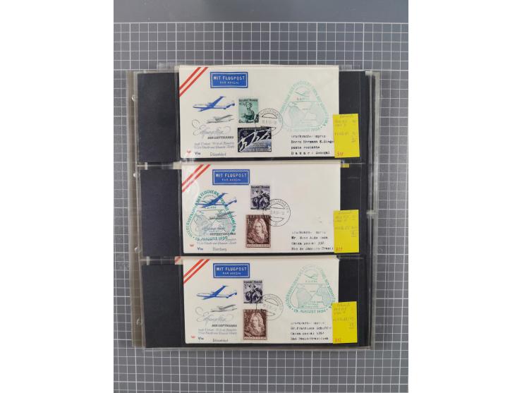 1952/1971, umfangreiche Sammlung von ca. 1.380 Luftpostbelegen mit Erst- und Sonderflügen, u.a. SAS, Sabena, BOAC, Interflug 
