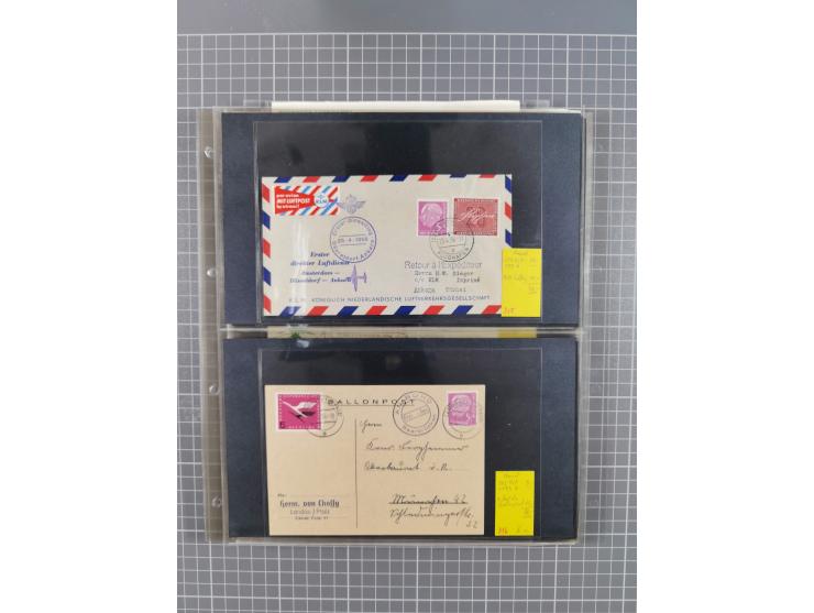 1952/1971, umfangreiche Sammlung von ca. 1.380 Luftpostbelegen mit Erst- und Sonderflügen, u.a. SAS, Sabena, BOAC, Interflug 