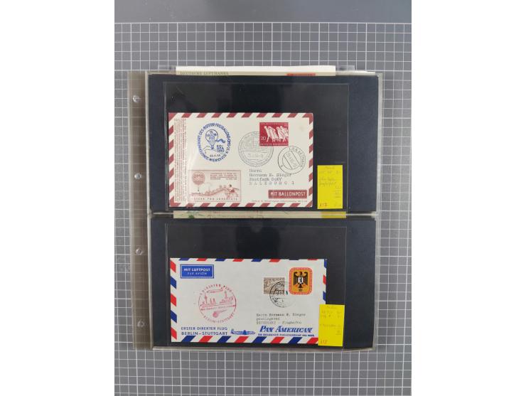 1952/1971, umfangreiche Sammlung von ca. 1.380 Luftpostbelegen mit Erst- und Sonderflügen, u.a. SAS, Sabena, BOAC, Interflug 