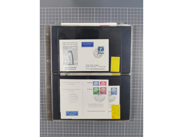 1952/1971, umfangreiche Sammlung von ca. 1.380 Luftpostbelegen mit Erst- und Sonderflügen, u.a. SAS, Sabena, BOAC, Interflug 