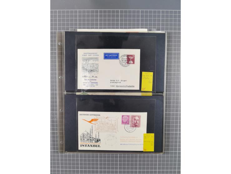 1952/1971, umfangreiche Sammlung von ca. 1.380 Luftpostbelegen mit Erst- und Sonderflügen, u.a. SAS, Sabena, BOAC, Interflug 