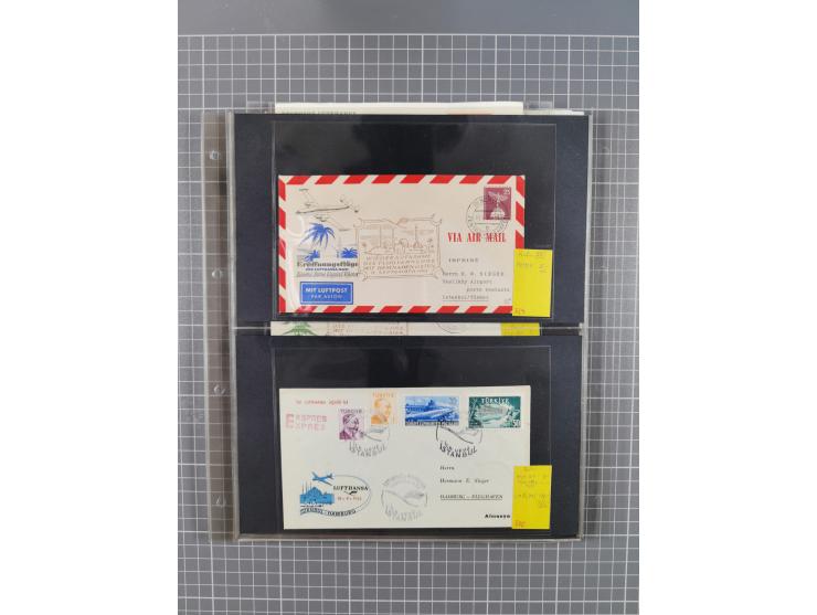 1952/1971, umfangreiche Sammlung von ca. 1.380 Luftpostbelegen mit Erst- und Sonderflügen, u.a. SAS, Sabena, BOAC, Interflug 