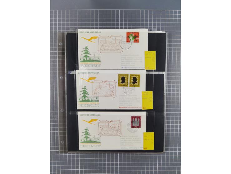 1952/1971, umfangreiche Sammlung von ca. 1.380 Luftpostbelegen mit Erst- und Sonderflügen, u.a. SAS, Sabena, BOAC, Interflug 