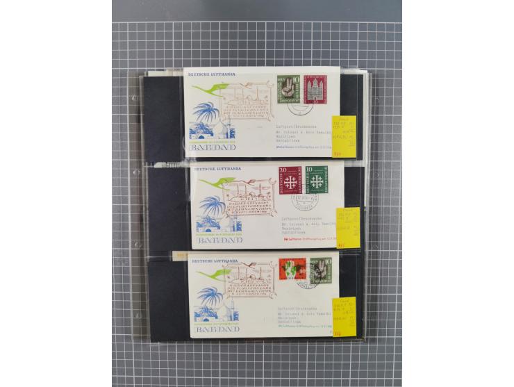 1952/1971, umfangreiche Sammlung von ca. 1.380 Luftpostbelegen mit Erst- und Sonderflügen, u.a. SAS, Sabena, BOAC, Interflug 