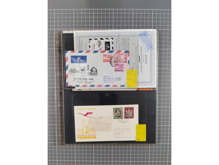 1952/1971, umfangreiche Sammlung von ca. 1.380 Luftpostbelegen mit Erst- und Sonderflügen, u.a. SAS, Sabena, BOAC, Interflug 