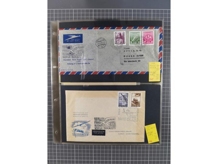 1952/1971, umfangreiche Sammlung von ca. 1.380 Luftpostbelegen mit Erst- und Sonderflügen, u.a. SAS, Sabena, BOAC, Interflug 