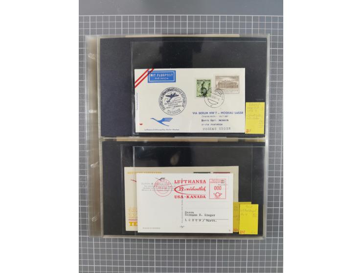 1952/1971, umfangreiche Sammlung von ca. 1.380 Luftpostbelegen mit Erst- und Sonderflügen, u.a. SAS, Sabena, BOAC, Interflug 