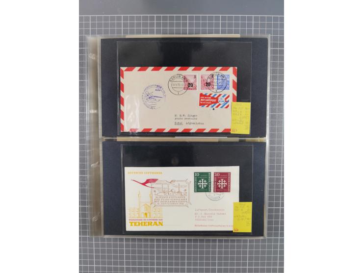 1952/1971, umfangreiche Sammlung von ca. 1.380 Luftpostbelegen mit Erst- und Sonderflügen, u.a. SAS, Sabena, BOAC, Interflug 