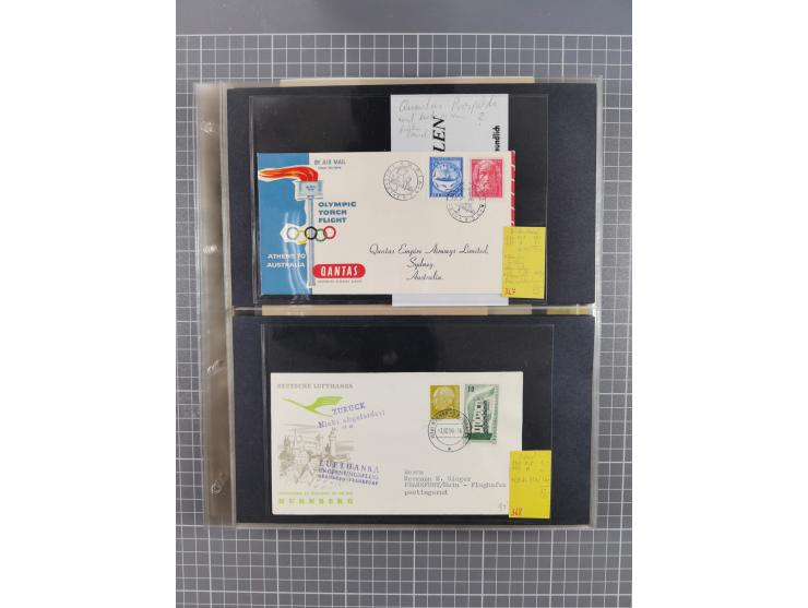 1952/1971, umfangreiche Sammlung von ca. 1.380 Luftpostbelegen mit Erst- und Sonderflügen, u.a. SAS, Sabena, BOAC, Interflug 