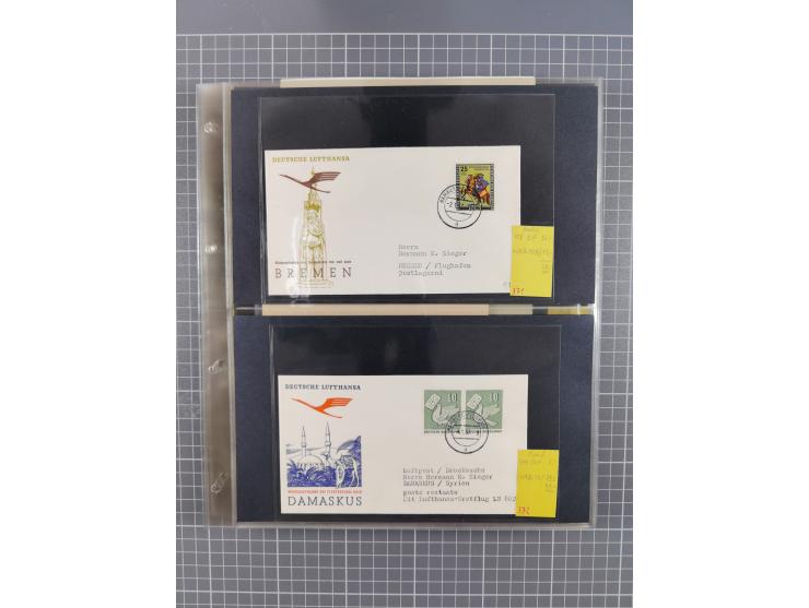 1952/1971, umfangreiche Sammlung von ca. 1.380 Luftpostbelegen mit Erst- und Sonderflügen, u.a. SAS, Sabena, BOAC, Interflug 