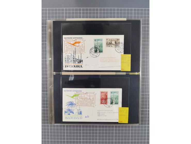 1952/1971, umfangreiche Sammlung von ca. 1.380 Luftpostbelegen mit Erst- und Sonderflügen, u.a. SAS, Sabena, BOAC, Interflug 