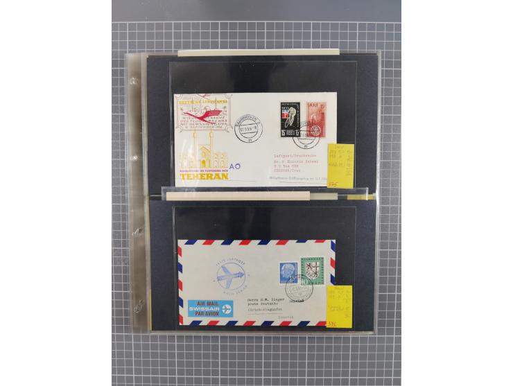 1952/1971, umfangreiche Sammlung von ca. 1.380 Luftpostbelegen mit Erst- und Sonderflügen, u.a. SAS, Sabena, BOAC, Interflug 