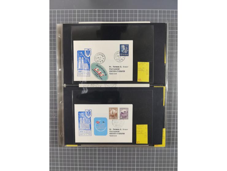 1952/1971, umfangreiche Sammlung von ca. 1.380 Luftpostbelegen mit Erst- und Sonderflügen, u.a. SAS, Sabena, BOAC, Interflug 