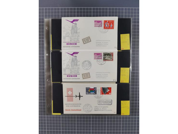 1952/1971, umfangreiche Sammlung von ca. 1.380 Luftpostbelegen mit Erst- und Sonderflügen, u.a. SAS, Sabena, BOAC, Interflug 