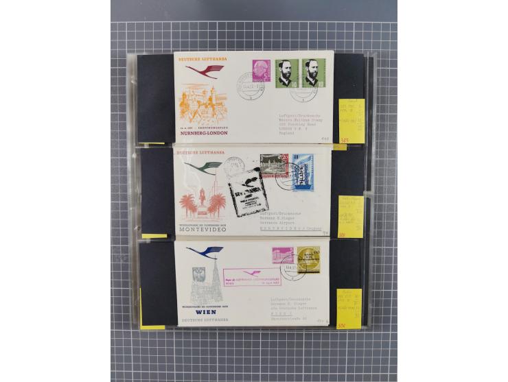1952/1971, umfangreiche Sammlung von ca. 1.380 Luftpostbelegen mit Erst- und Sonderflügen, u.a. SAS, Sabena, BOAC, Interflug 