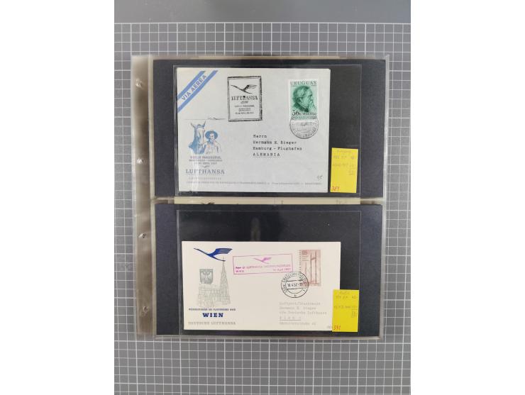 1952/1971, umfangreiche Sammlung von ca. 1.380 Luftpostbelegen mit Erst- und Sonderflügen, u.a. SAS, Sabena, BOAC, Interflug 
