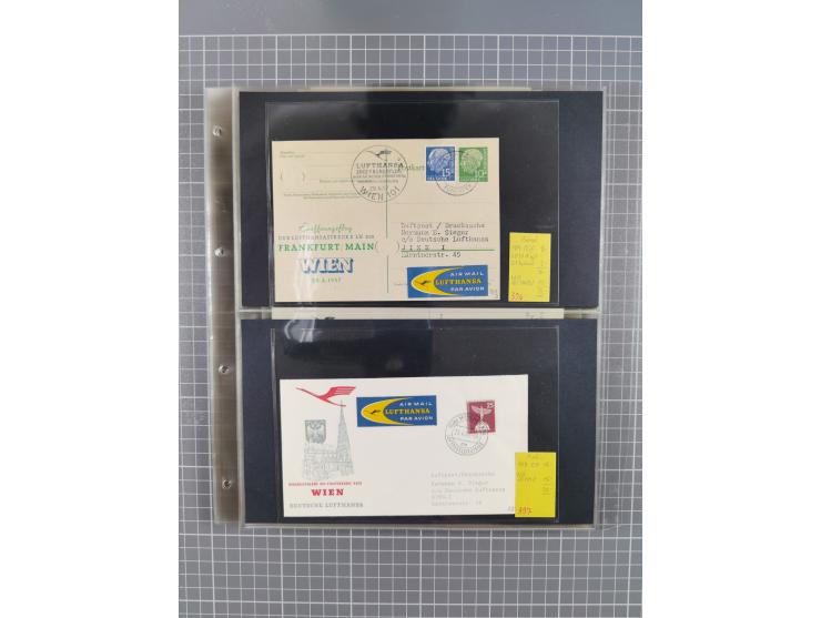 1952/1971, umfangreiche Sammlung von ca. 1.380 Luftpostbelegen mit Erst- und Sonderflügen, u.a. SAS, Sabena, BOAC, Interflug 