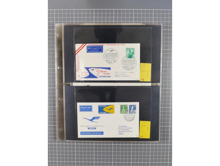 1952/1971, umfangreiche Sammlung von ca. 1.380 Luftpostbelegen mit Erst- und Sonderflügen, u.a. SAS, Sabena, BOAC, Interflug 
