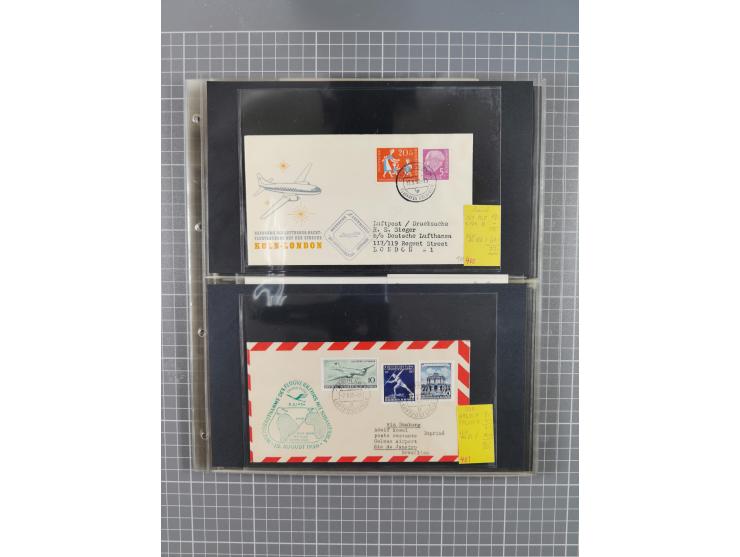 1952/1971, umfangreiche Sammlung von ca. 1.380 Luftpostbelegen mit Erst- und Sonderflügen, u.a. SAS, Sabena, BOAC, Interflug 