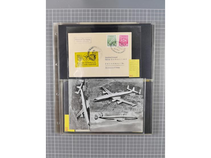1952/1971, umfangreiche Sammlung von ca. 1.380 Luftpostbelegen mit Erst- und Sonderflügen, u.a. SAS, Sabena, BOAC, Interflug 