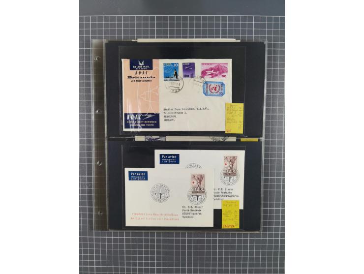 1952/1971, umfangreiche Sammlung von ca. 1.380 Luftpostbelegen mit Erst- und Sonderflügen, u.a. SAS, Sabena, BOAC, Interflug 