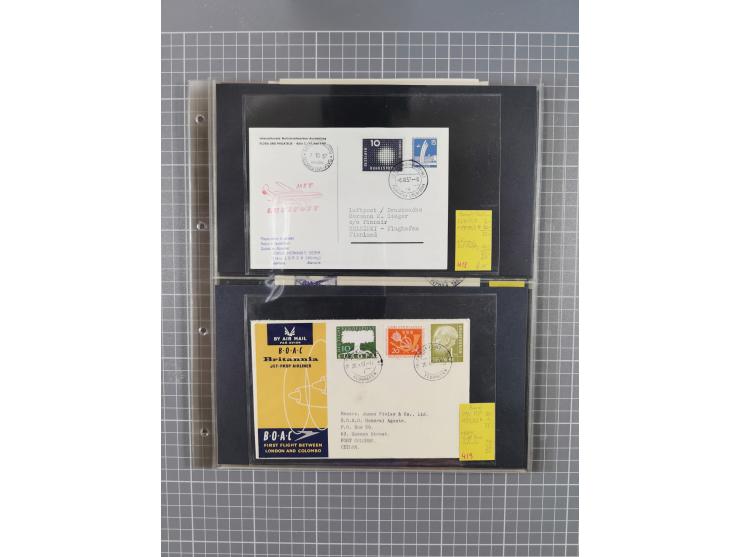 1952/1971, umfangreiche Sammlung von ca. 1.380 Luftpostbelegen mit Erst- und Sonderflügen, u.a. SAS, Sabena, BOAC, Interflug 