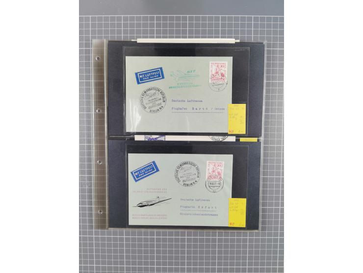 1952/1971, umfangreiche Sammlung von ca. 1.380 Luftpostbelegen mit Erst- und Sonderflügen, u.a. SAS, Sabena, BOAC, Interflug 