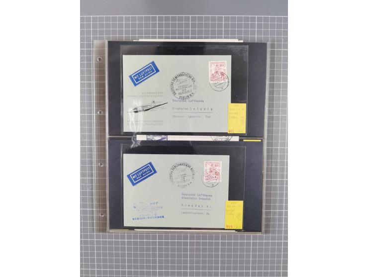 1952/1971, umfangreiche Sammlung von ca. 1.380 Luftpostbelegen mit Erst- und Sonderflügen, u.a. SAS, Sabena, BOAC, Interflug 