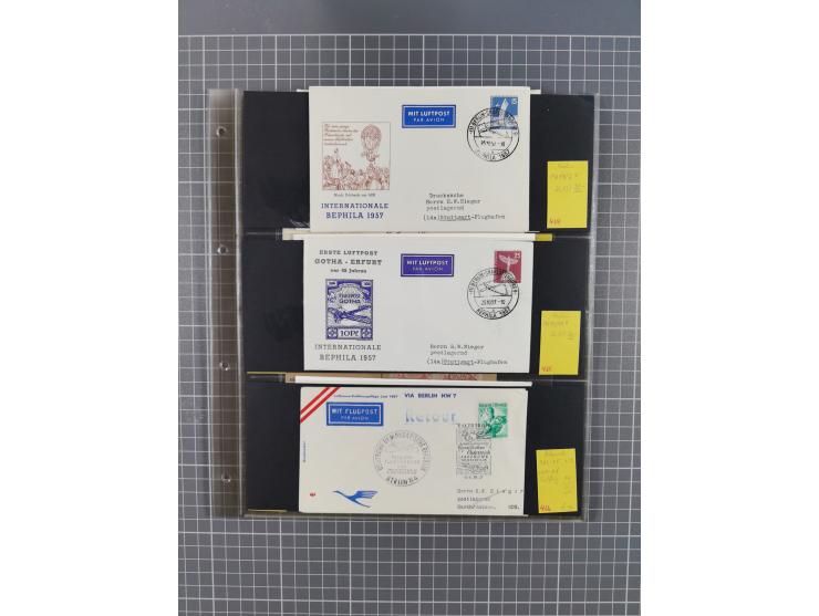 1952/1971, umfangreiche Sammlung von ca. 1.380 Luftpostbelegen mit Erst- und Sonderflügen, u.a. SAS, Sabena, BOAC, Interflug 