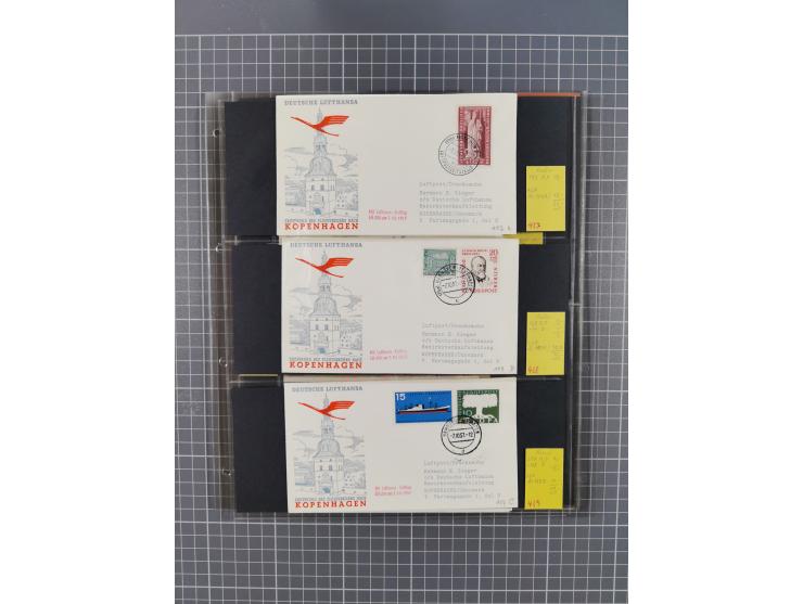 1952/1971, umfangreiche Sammlung von ca. 1.380 Luftpostbelegen mit Erst- und Sonderflügen, u.a. SAS, Sabena, BOAC, Interflug 