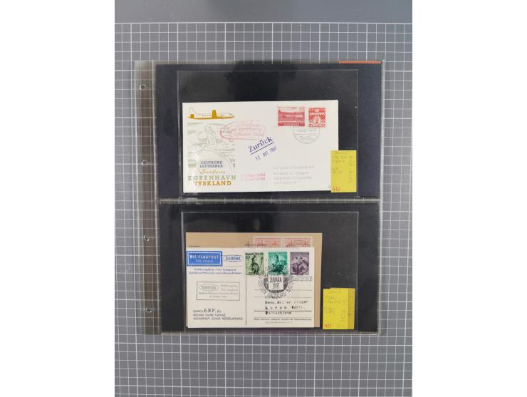1952/1971, umfangreiche Sammlung von ca. 1.380 Luftpostbelegen mit Erst- und Sonderflügen, u.a. SAS, Sabena, BOAC, Interflug 