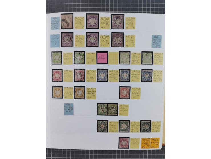 1849/1920, gestempelte und ungebrauchte Sammlung mit allen Gebieten von Baden bis Württemberg, immer gut besetzt mit besseren