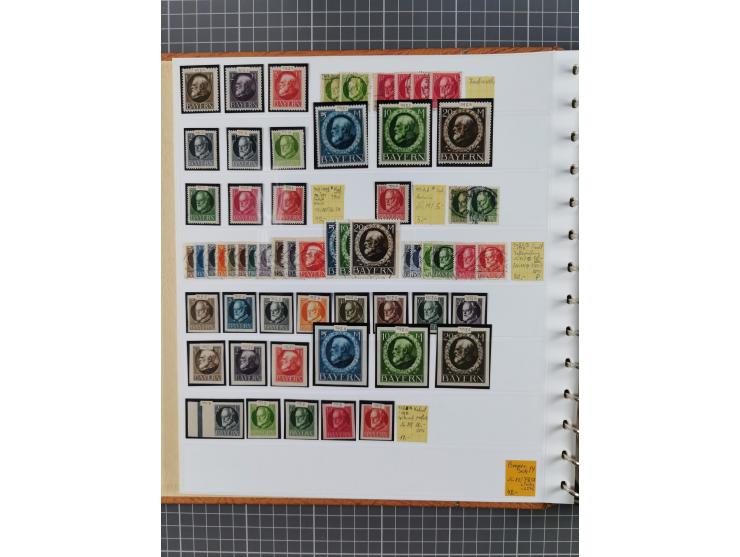 1849/1920, gestempelte und ungebrauchte Sammlung mit allen Gebieten von Baden bis Württemberg, immer gut besetzt mit besseren