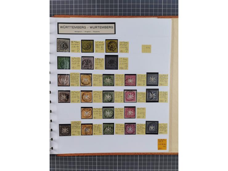 1849/1920, gestempelte und ungebrauchte Sammlung mit allen Gebieten von Baden bis Württemberg, immer gut besetzt mit besseren