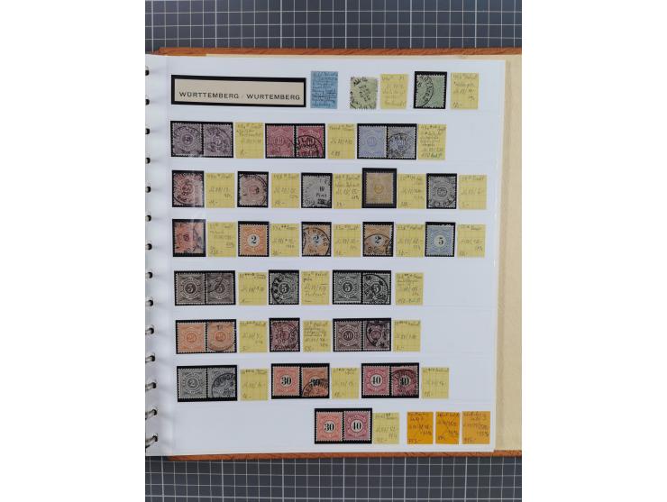 1849/1920, gestempelte und ungebrauchte Sammlung mit allen Gebieten von Baden bis Württemberg, immer gut besetzt mit besseren