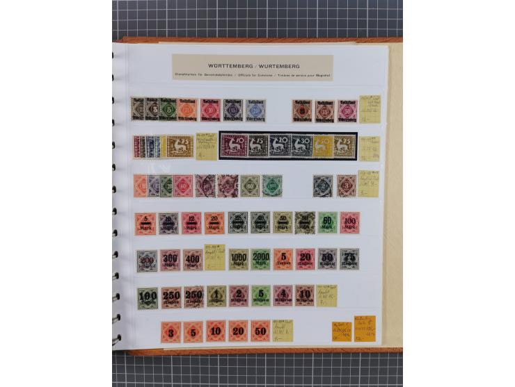 1849/1920, gestempelte und ungebrauchte Sammlung mit allen Gebieten von Baden bis Württemberg, immer gut besetzt mit besseren