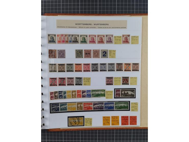 1849/1920, gestempelte und ungebrauchte Sammlung mit allen Gebieten von Baden bis Württemberg, immer gut besetzt mit besseren