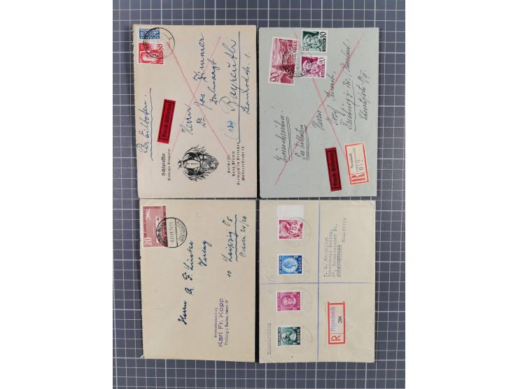 1948/49,18 Briefe und Karten, dabei gute Einzelfrankaturen, Maximumkarte, etc.