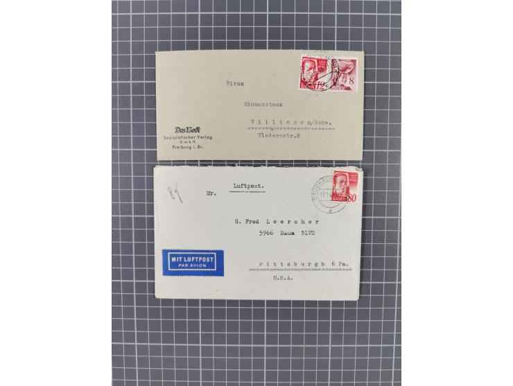 1948/49,18 Briefe und Karten, dabei gute Einzelfrankaturen, Maximumkarte, etc.