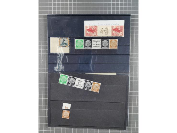 1920/1950 (ca.), oft postfrische Partie auf Steckkarten mit u.a. Besetzung WKII, Bogenecken, SBZ MiNr. 92/97U vom Oberrand (F