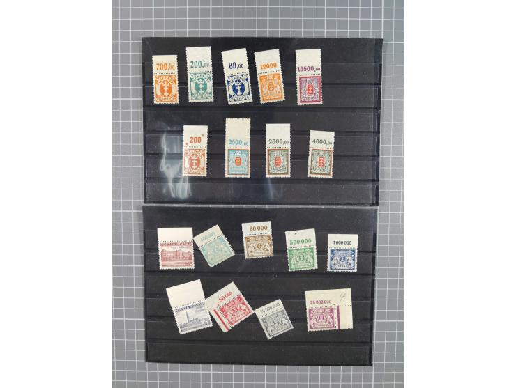 1920/1950 (ca.), oft postfrische Partie auf Steckkarten mit u.a. Besetzung WKII, Bogenecken, SBZ MiNr. 92/97U vom Oberrand (F