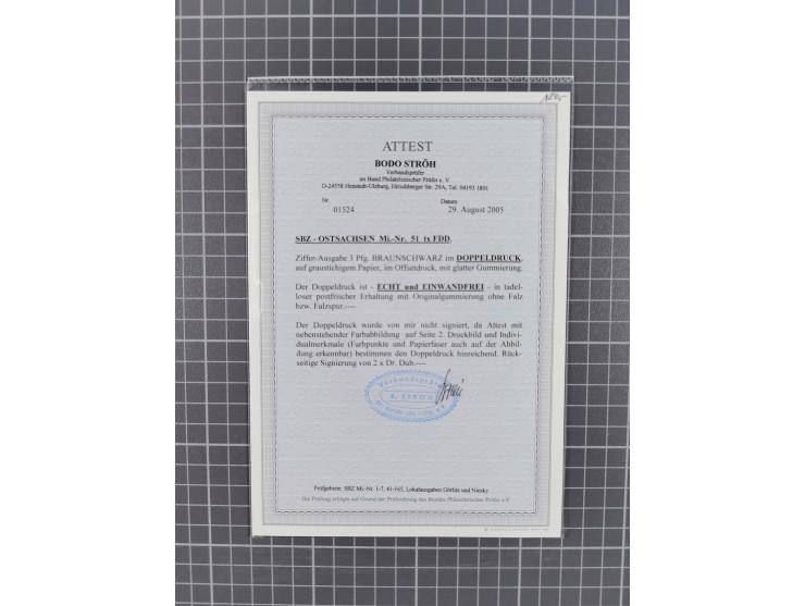 1920/1950 (ca.), oft postfrische Partie auf Steckkarten mit u.a. Besetzung WKII, Bogenecken, SBZ MiNr. 92/97U vom Oberrand (F